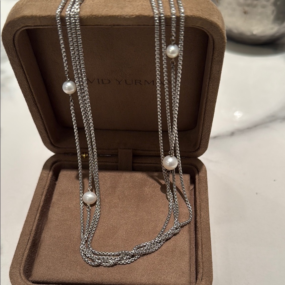 David Yurman Silver Pearl Necklace